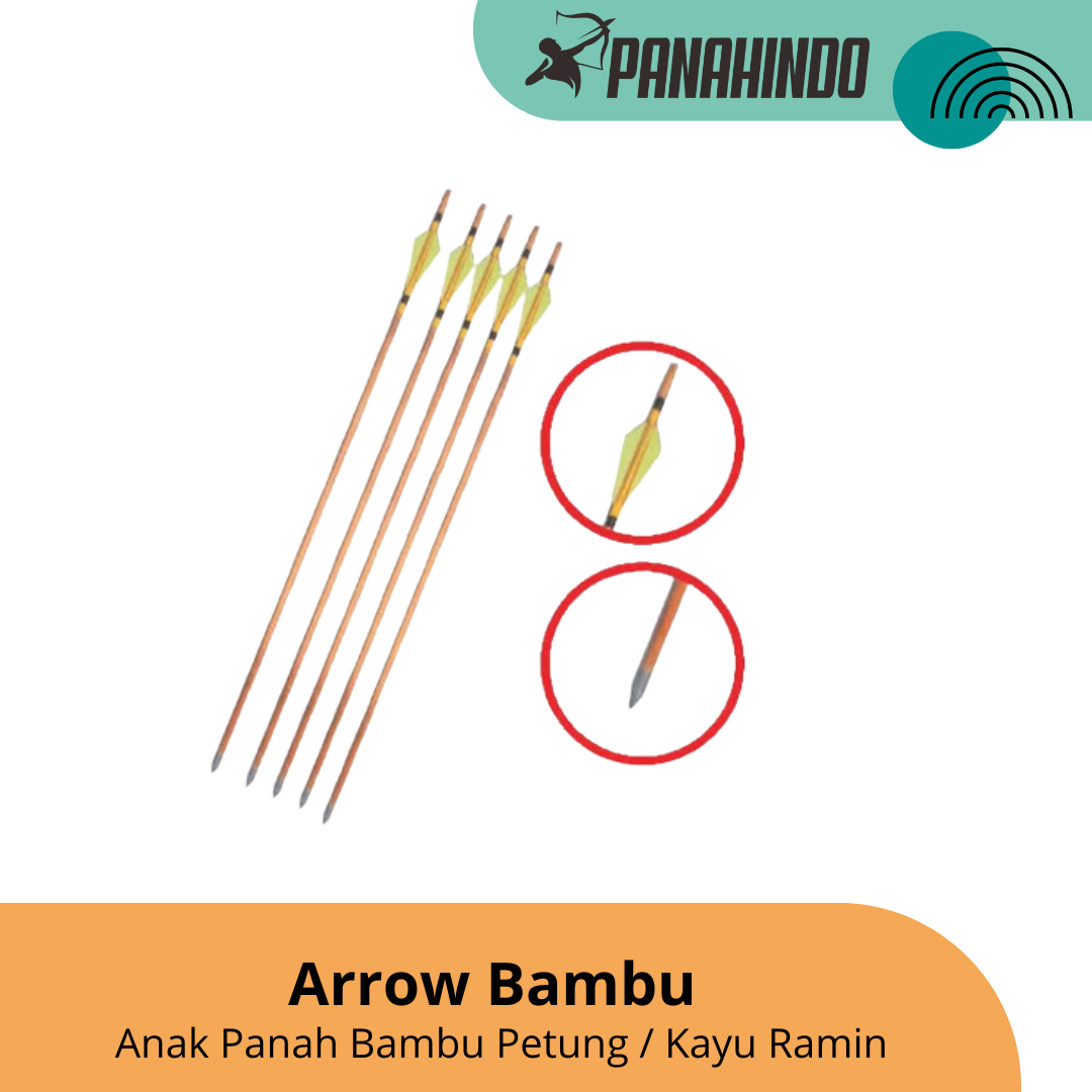 Anak Panah Bambu atau Kayu Ramin Ujung Poin